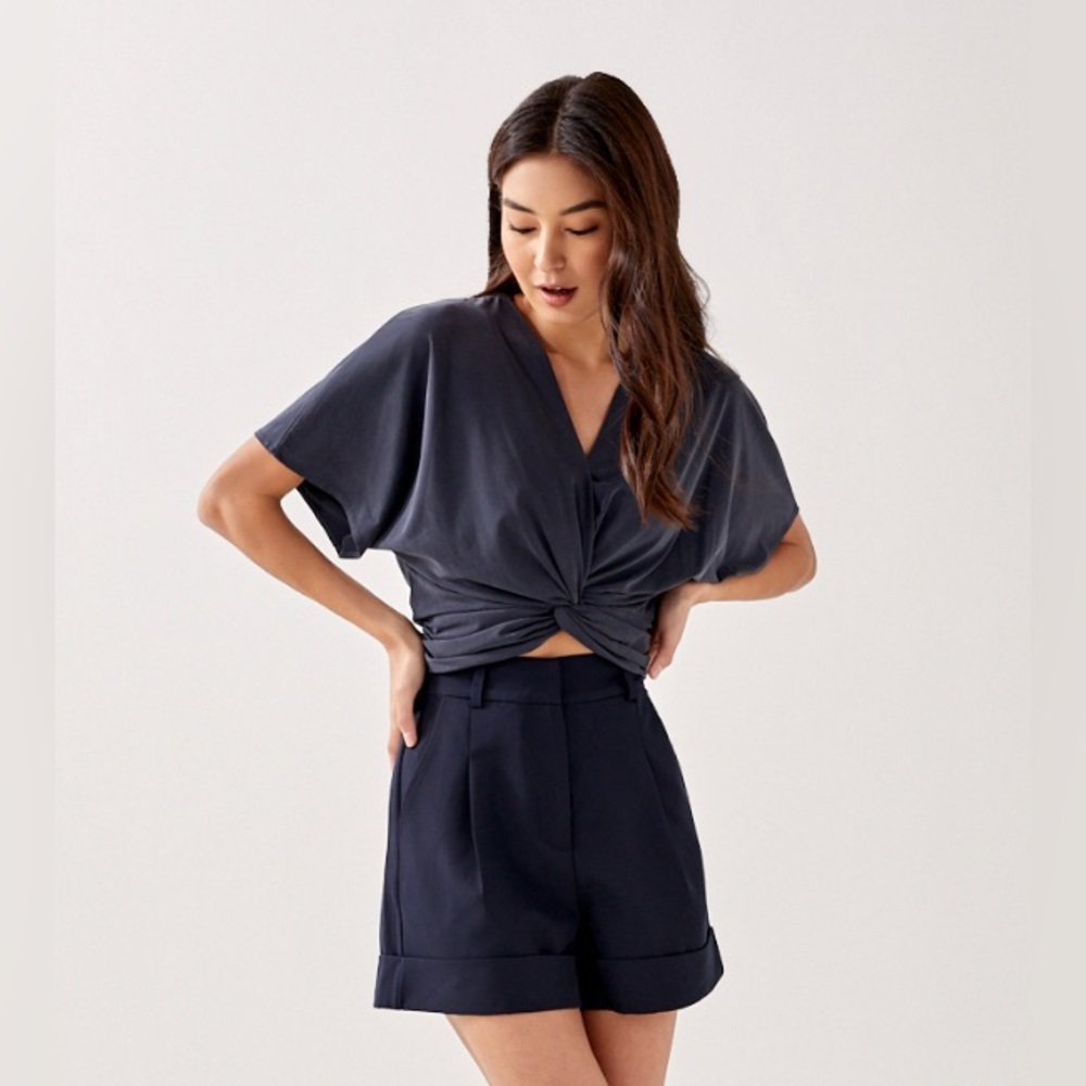 Love Bonito Cupro Twist Front Top